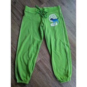Victoria's Secret PINK Sweatpants Small Green Vintage Joggers Fleece Y2K